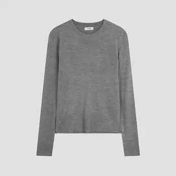 She S miSS baSic Round Neck Knit SSkpoo42520 Mg MELANGE GRAY/55