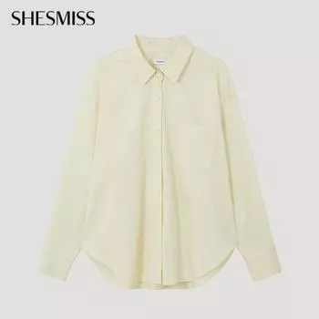 She S miSS baSic Solid Collar Shirt SwwStp12060 Ly light yellow/55