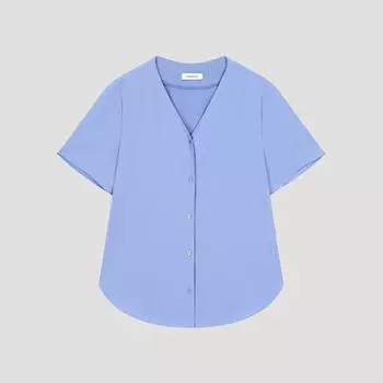 She S miSS baSic V Neck BlouSe SwwBlo22050 Bl Blue/55