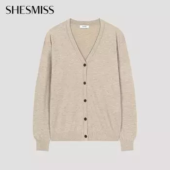 She S miSS baSic V Neck Cardigan SSkcdo32510 Me MELANGE BEIGE/55