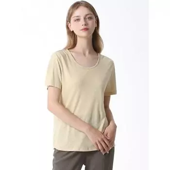 She S miss базовая льняная футболка с коротким рукавом цена 78 000 вон Light yellow (LY)/66