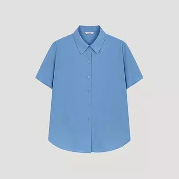 She S miss базовая легкая рубашка с коротким рукавом SwwSto22030 Bl Blue/55