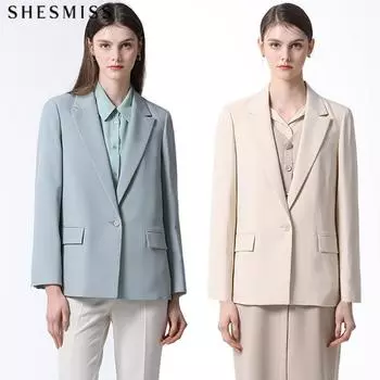 She S miss базовый пиджак с одной пуговицей Light blue (LL)/55