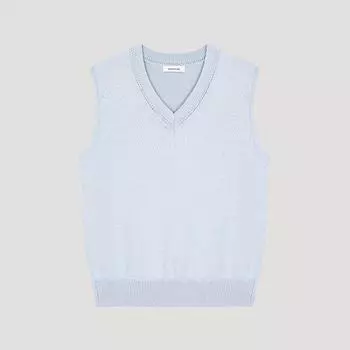 She S miss базовый трикотажный жилет с V-образным вырезом SSkVto12020 Ll light blue/55