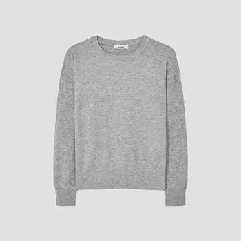 She S miss базовый вязаный свитер с круглым вырезом SSkpop12010 Mg MELANGE GRAY/55