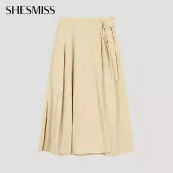 She S miSS Belted Flare Long Skirt SwwSko21060 Lb light beige/44