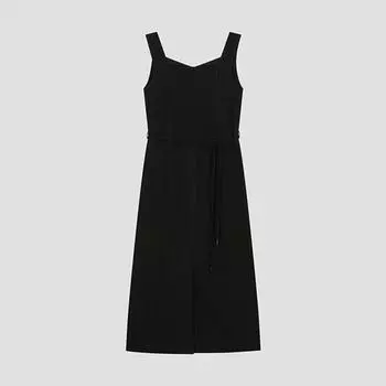 She S miSS Belted Slit SleeveleSS dreSS Swwopo22140 Bk blacks/55