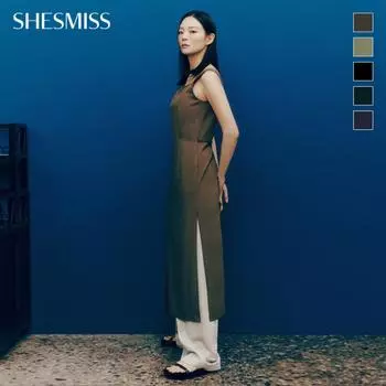 She S Miss платье без рукавов с поясом и разрезом Swwopo22140 Braun/55