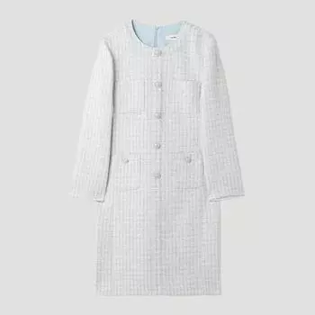 She S Miss Блестящее твидовое платье Swwopp11010 LL light blue/55