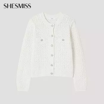 She S miSS Блестящий кардиган смешанной вязки SSkcdp12050 Cr creamy/55