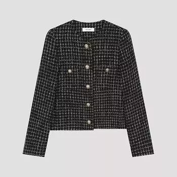 She S miSS Блестящий твидовый пиджак Swwjko41710 Bk blacks/66