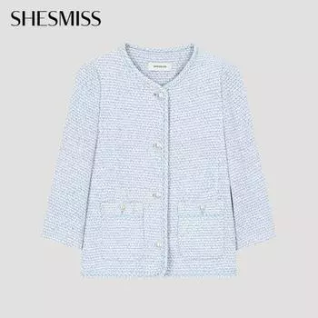 She S miSS Блестящий твидовый плетеный жакет Swwjko21050 Bl Blue/55
