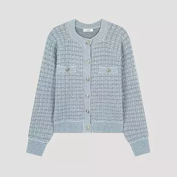 She S miSS Блестящий твидовый вязаный кардиган SSkcdo41010 Bl Blue/55