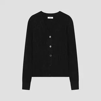 She S miSS блестящий вязаный кардиган с V-образным вырезом SSkcdo41070 Bk blacks/55