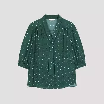 She S miss Блуза с завязками на шее и сборками Swwblo22540 Gn painted/55