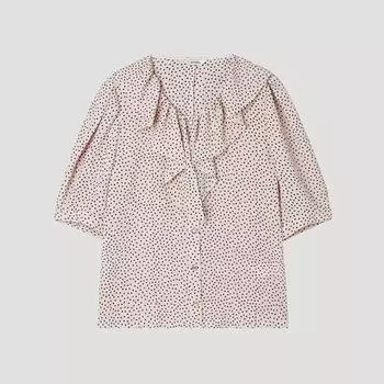 [She S miSS] Блузка с оборкой и коротким рукавом Swwblp21080 Pi Pink/66