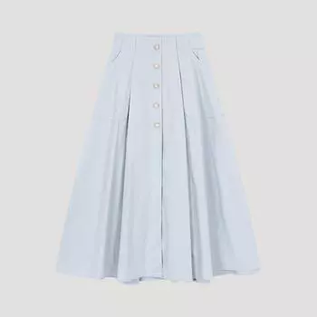 She S miSS Button Up Banding Flare Skirt SwwSko21070 Ll light blue/55