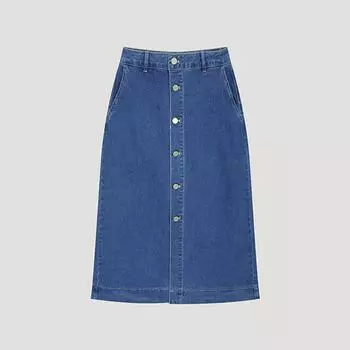 She S miSS Button Up Midi Denim Skirt SSmSko22010 Bl Blue/55