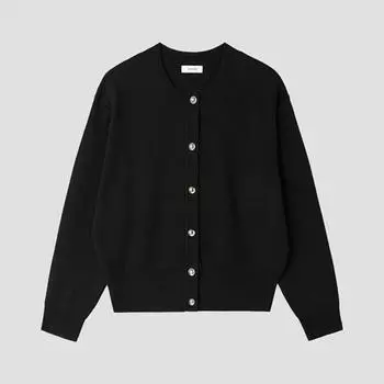 She S miSS Button Up Round Neck Cardigan SSkcdp12040 Bk blacks/55