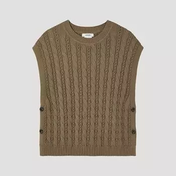 She S miSS Cable Button Knit veSt SSkvtp12030 Ca Camel/66