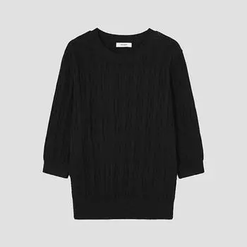She S miSS Cable Half Sleeve Knit SSkpop11030 Bk blacks/55