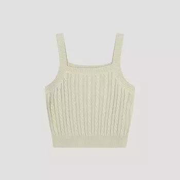 She S miSS Cable Square Neck Knit veSt SSkvto42580 blacks/55