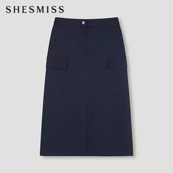 She S miSS Cargo Pocket Banding Skirt SwwSko11010 Dn DARK NAVY/55