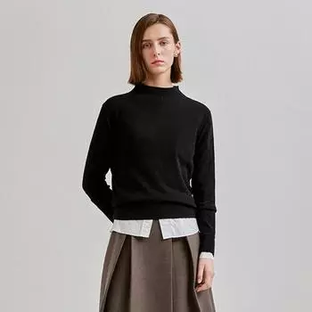 She S miss кашемировый трикотажный топ с воротником-стойкой SSkpon42060 light blue/55