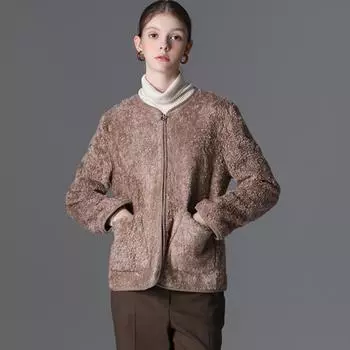 She S miss casual куртка на молнии из букле, цена аренды 338 000 вон beige (BE)/55