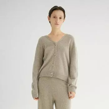 She S miSS Цельный шерстяной кардиган с V-образным вырезом Sakcdo43010 beige/00