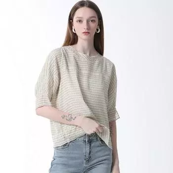 She S miss Check Lip Neck BlouSe Цена 198 000 вон Yellow (YE)/55