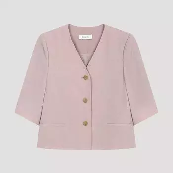 She S miSS collarleSS V Neck Setup Jacket SwSjko22050 Lp light pink/44