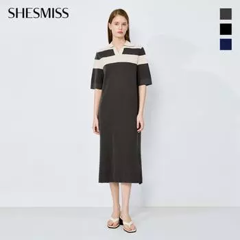 She S Miss Color Matching Color Knit Dresses SSkopo22010 blacks/55