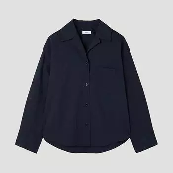 She S miSS Cotton baSic Open Collar Shirt SwwStp12090 Dn DARK NAVY/55