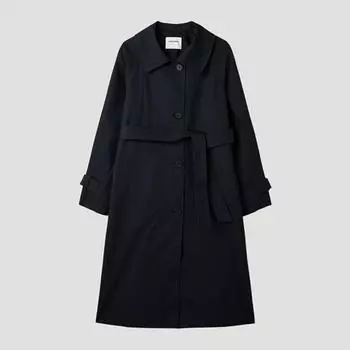 She S miSS Cotton Blend Belted Mac Coat Swbyp11020 Dn DARK NAVY/55