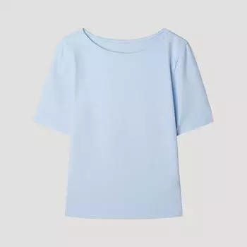 [She S miSS] CoTTon Blend Regular FiT ShorT Sleeve T ShirT SwjTSp22510 Ll light blue/55