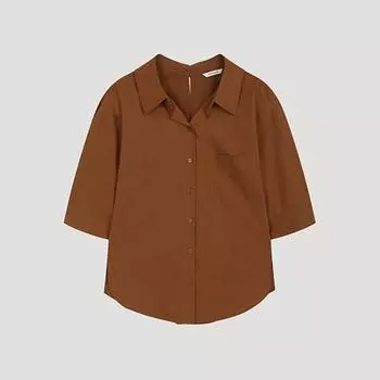 She S miSS Cotton Collar Point Shirt SwwSto22050 Br Braun/55