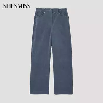 She S Miss Cotton Corduroy Прямые брюки SwwSlo42810 Dl dark blue/55