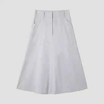 [She S miSS] Cotton Flare Long Skirt SwwSkp21020 Lg light gray/55