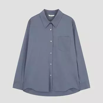 She S miSS Cotton Overfit Solid Shirt SwwSto31060 Dl dark blue/55