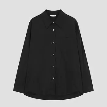 She S miSS Cotton Overfit Solid Shirt SwwSto31060 Bk blacks/55