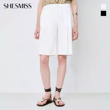 Она S Miss Cotton Pin Tuck Половина брюк SawSpo23010 Ivory/55