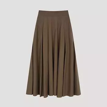 She S miSS Cotton Pleated Long Skirt SwwSko22020 Br Braun/44