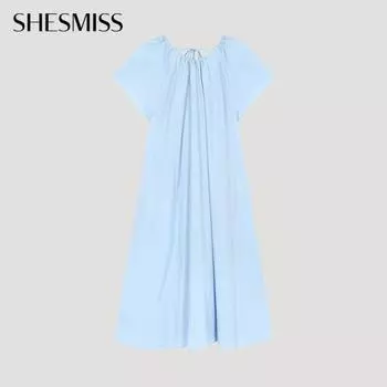 She S miSS Cotton Shirring Strap dreSS Swwopo21130 Ll light blue/55