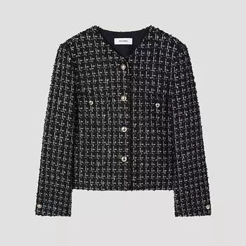 She S miSS Цветной блестящий твидовый пиджак Swwjkp11080 Bk blacks/55