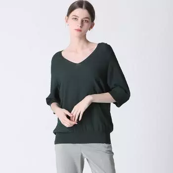 She S miss Daily Вязаный пуловер с V-образным вырезом blue (BL)/55