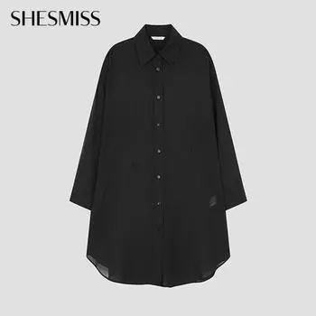 She S miSS Drape Button Long Shirt SwwSto21080 Bk blacks/55