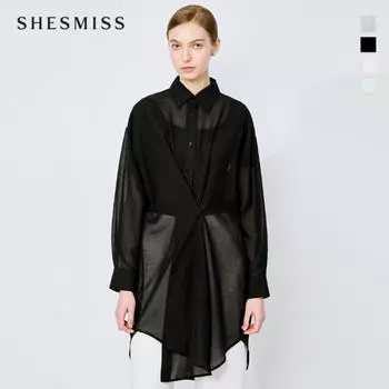 She S miSS Drape Button Long Shirt SwwSto21080 blacks/55