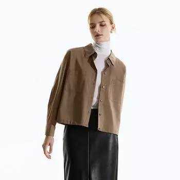 She S miSS drawString Cropped Shirt SwwStn32060 light beige/55