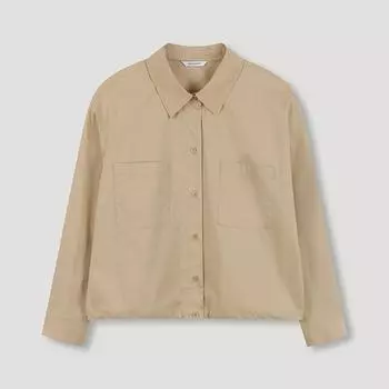 She S miSS drawString Cropped Shirt SwwStn32060 Lb light beige/55